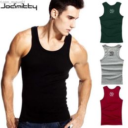 Men's Tank Tops Jodimitty Mens Underwear Sleeveless Tank Top Solid Muscle Vest Undershirts O-neck Sport T-shirt mens vest bodybuilding tank topL2402