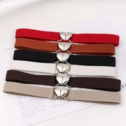 Belts Elegant Stretch Exquisite Love Heart Buckle Waist Strap Elastic Decorative Waistband