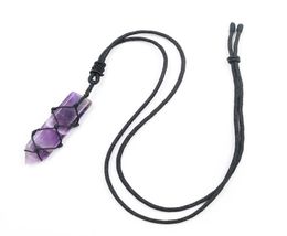 10 Pcs Handmade Weave Sword Shape Amethyst Stone Pendant Opalite Opal Necklace with Rope Chain Jewelry8393227