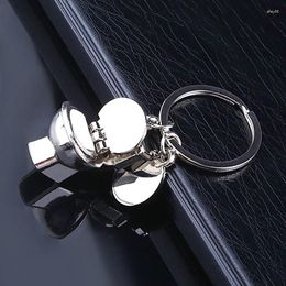 Keychains 1Pc Novelty Mini Toilet Pendant Keychain Silver Colour Metal Keyring Men Backpack Hanging Ornaments Fashion Jewellery Accessories