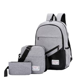 SHUJIN New 3 Pc set Anti Theft Backpack Men Women Casual Backpack Travel Laptop School Bags Sac A Dos Homme Zaino216S