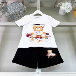 Luxury baby T-shirt set summer kids tracksuits Size 110-160 CM Doll Bear Pattern short sleeves and shorts 24Feb20