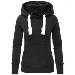 Women's Hoodies Women Ladies Solid Hooded Turtleneck Long Sleeve Sweatshirt Pullover Tops Shirt