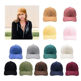 Ball Caps Autumn And Winter Retro Corduroy Women's Baseball Cap Casual Wild Solid Colour Men's Outdoor Travel Warm Peaked Hat Unisex