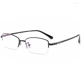 Sunglasses Frames 54mm Men's Square Half Frame Memory Titanium Glasses 9071