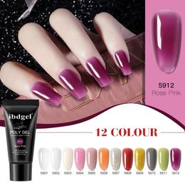 Poligel 30 ml UV Gel Poliska do paznokci LED 12 kolorów Płaszcz przedłużenie akrylowe przedłużenie szybkiego budowniczego zanurzającego paznokcie lakier 240222