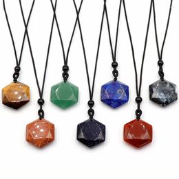 Charms 1PCS Natural Crystal Gemstone Amethyst Pendants For Necklaces Six Star Pendant Diy Necklace Jewellery To Make