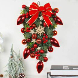 Christmas Decorations Chic Door Swag Colourful Star Teardrop Red Berries
