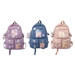 School Bags Women Backpack With Side Pockets Fashion Bookbag Travel Book Schoolbag For Elementary Students Female Young Kids Girls Boys