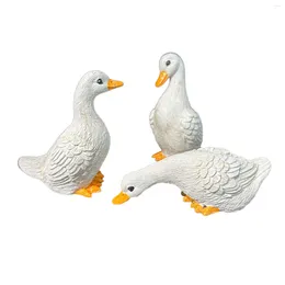 Garden Decorations 3 Pieces Duck Figurines Home Decor Statues Desktop Ornaments For