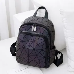 School Bags Korean Fashion Trendy Geometric Luminous Backpacks All Match Backpack For College Students Women Casual Travel Rucksack