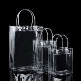 Transparent Plastic Handbags beach Shoulder bag Women Trend Tote Jelly Fashion PVC Clear Bag Shopping Bags for Grocery Tote272T