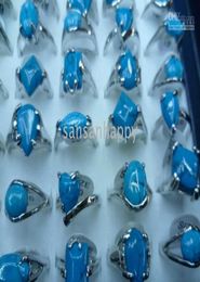Whole TURQUOISE GEMSTONE Natural stone RING 925 SILVER IN USA Mixed size FAST IN STORE with display box1281352