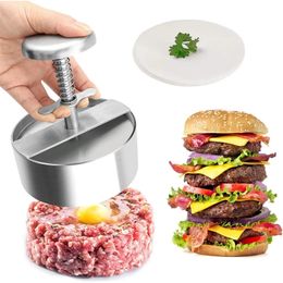 Round Hamburger Meat Press Adjustable Burger Patty Maker Non-Stick Patty Making Moulds Grill Griddle Meat Tool Kitchen Accessory 240219