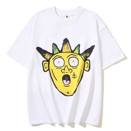 Cartoon Print Hip-hop Tshirt Men Women Round Neck Casual Men's T-shirts Cotton Tee 2024 Summer