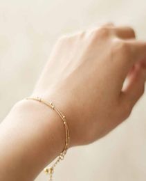 Charm Bracelets Summer bracelets bangles Dainty DoubleLayer Satellite Chain Gold Bracelet femme Wedding Gift Bracelet for women3031121