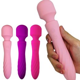 Vibrators 10 Frequency Strong Vibration for Women Double Headed Vibrating Stick with Glue Women s Flirting and Masturbating Device Adult Sexual Products 240224