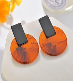 Amber Colour Round Sheet Acrylic Earrings Black Rectangular Resin Dangle Earrings Women Fashion Statement Wild Jewellery Supply Manuf3998030