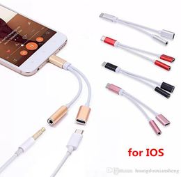 2 in 1 Charger And Audio Typec Earphone Headphone iphone Jack Adapter Connector Cable 35mm Aux Headphone For smartphone 78p XS 3925081