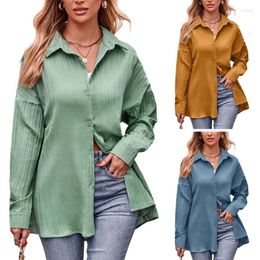 Women's Blouses Womens Fashion Solid Colour V Neck Work Tops Long Sleeve T-Shirt Tunics Drop