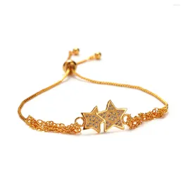 Charm Bracelets LosoDo Ins Korean Version Of Small Fresh Tassel Moon Stars Pull Adjustable Exquisite Bracelet Fashion Jewelry