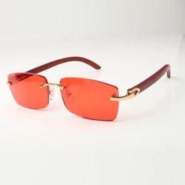 New C hardware sunglasses 3524012 with original wooden sticks and 56mm lenses for unisex304M