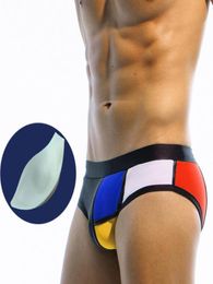 2020 Contrast Colour Man Swimsuits Push Up Pouch Pad Sexy Men Swimwear Sunga Mens Swim Briefs Swimming Suit Surf Bath Suits Wear7627278