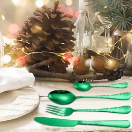 Dinnerware Sets Christmas Tableware High Quality Cutlery Set Portable Knife Fork Spoon Kit Kitchen