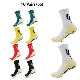 10 Pairs/Lot Football Socks Men Women Sports Socks Non-slip Silicone Bottom Soccer Baseball Socks Outdoor Sport Yoga Socks 240220