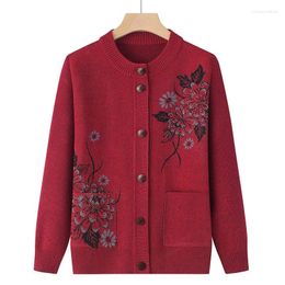 Women's Knits Solid Sweaters Autumn Winter Thin Vintage Knitting Cardigan Ladies Fashion Printing Tops Buttons Coat Casual Clothing