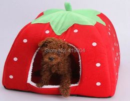 Mats Free Shipping 2014 Newest Cute Lovely Soft Super Cool Sponge Strawberry Pet Dog Cat House Bed ,1pcs/lot