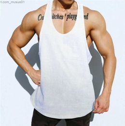 Men's Tank Tops Summer Men Sleeveless T-shirt Quick Dry Mesh Gym Tank Tops Bodybuilding Clothing Undershirt Fitness Stringer Running VestL2402