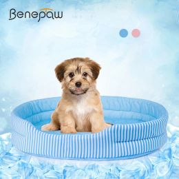 Mats Benepaw Summer Dog Bed Ice Silk Ecofriendly Pet Cooling Mat Pads Detachable Washable Cool Mattress For Small Medium Dogs