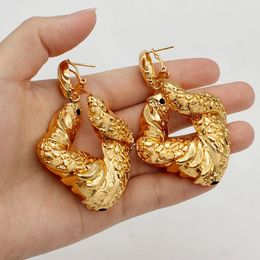 Dangle Earrings Italian Drop Gold Plated Copper African Exquisite Twisted Wing Design Bride Wedding Jewellery Accessories Gifts
