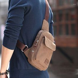 2020 Unisex Sporty Canvas Waist Bag Fanny Casual Chest Packs for Male Portable Travel Shoulder Crossbody Bags bolsas feminina1290B