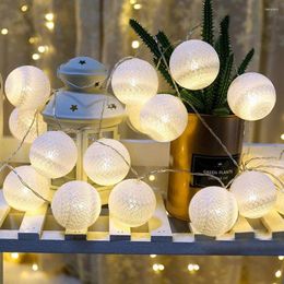 Strings 2m 10 Lamp Led Light String 6cm Diameter Cotton Ball Lights Interior Outdoor Decoration Night For Party Wedding Garden