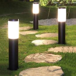 Waterproof LED Pillar Light Stainless Steel Outdoor Garden Lawn Lamp Grassland Road Post Landscape Bollard