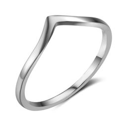 genuine sterling silver stamped s925 fashion Europe ring simple wave design rings whole highend jewellry for lady women5120009