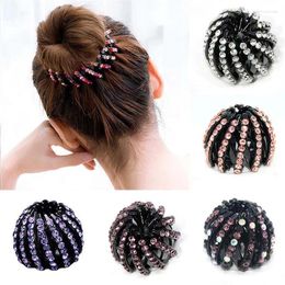 Hair Clips Women Bun Crystal Claw Fashion Female Headwear Horsetail Buckle Clip Bird Nest Expanding Accessories