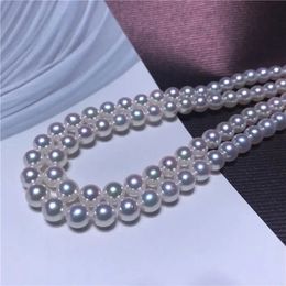 Beautiful AAAA 8-9mm natural south sea White pearl necklace 35inch Exquisite jewelry and beautiful gifts 240220