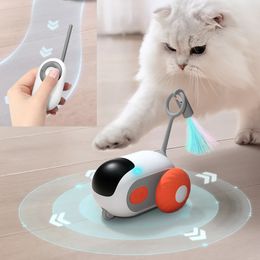 Remote Control Interactive Cat Toy Intelligent Automatic Electric Smart Sports Self-moving Balance Interactive Car Cat Toys 240219