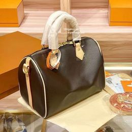 High version handbag designer bag womens shoulder bag real leather travel Bag 25cm trunk duffle Bag fashion women crossbody bags with box