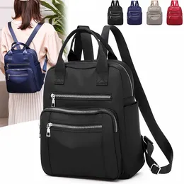 School Bags Women Backpack Travel Casual Waterproof Women's Shoulder Female Large Capacity Oxford Rucksack Black Purse