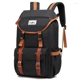 Backpack Chikage Euramerican Fashion Men's Outdoor Large Capacity Leisure Canvas Computer Waterproof Bag