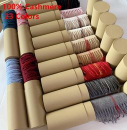 With Round Tube Box 2020 Winter Unisex Top 100 Cashmere Scarf Classic Cheque Scarfs Women Men Pashmina Luxury Designer Shawls and 9038126