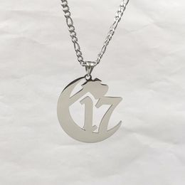 ICP Large Chapter 17 Ouija Macc Juggalo Pendant Charms Stainless Steel NK Curb Chain Necklace 4mm 18-32 Inch Silver303U