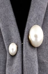 High Quality Vintage Gold Brooch Pins Double Head Simulation Pearl Large Big Brooches For Women Wedding Jewellery Accessories6402853