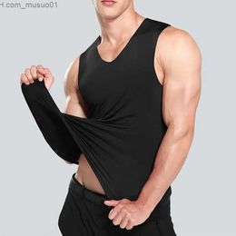 Men's Tank Tops No Trace Men Vest Tank Tops Underwear For Mens Undershirt Transparent Shirts Male Bodyshaper Fitness V-Neck Thin Sleeveless 4XLL2402