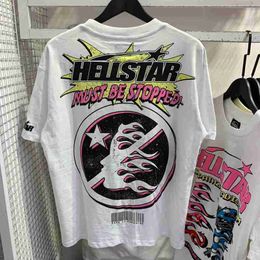 Designer graphic tee mens designer shirts hellstar shirt t shirt clothes hipster tshirt fabric street graffiti Lettering foil print vintage summer cotton Loose fit