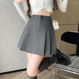 Skirts Casual Suit Short Women 2024 Spring Summer Fashion High Waist A-line Pleated Skirt Korean Female Elegant Mini